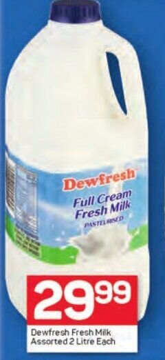 Pick n Pay Dewfresh Fresh Milk Assorted 2 Litre Each offer