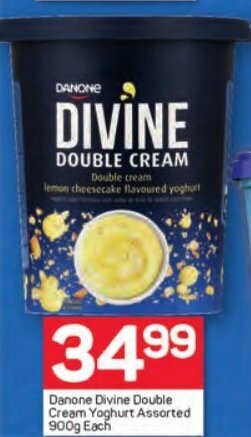 Pick n Pay Danone Divine Double Cream Yoghurt Assorted 900g Each offer