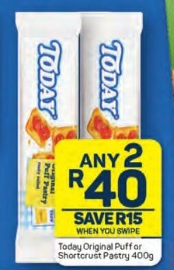Pick n Pay Today Original Puff or Shortcrust Pastry 400g offer