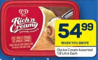 Pick n Pay Ola Ice Cream Assorted 1.8 Litre Each offer