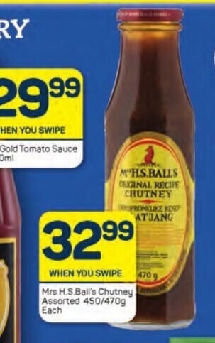 Pick n Pay Mrs H.S.Ball's Chutney Assorted 450/470g each offer