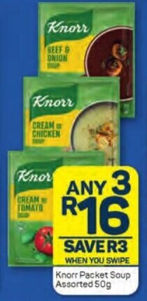 Pick n Pay Knorr Packet Soup Assorted 50g offer