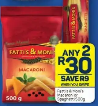 Pick n Pay Fatti's & Moni's Macaroni Spaghetti 500g offer