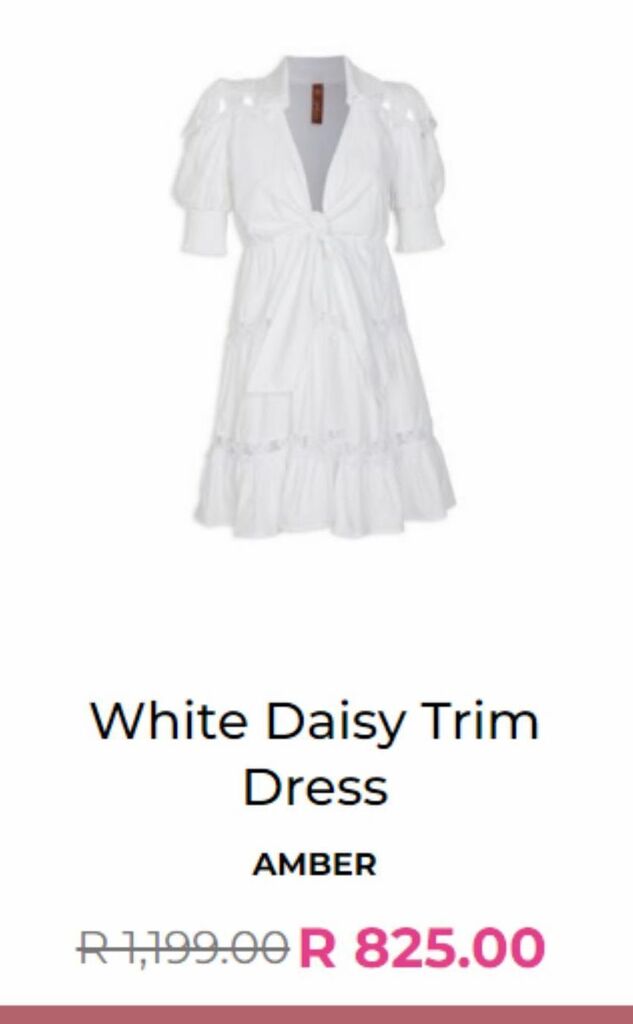 White daisy trim dress offer at YDE
