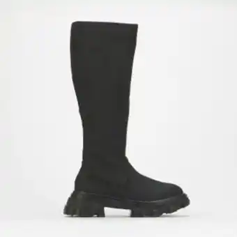 Zando Utopia mono chunky combat knee high boots black offer