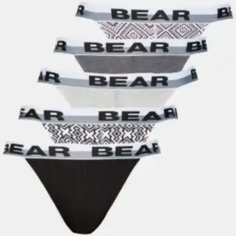 Zando Bear 5pk fashion tanga black and grey offer
