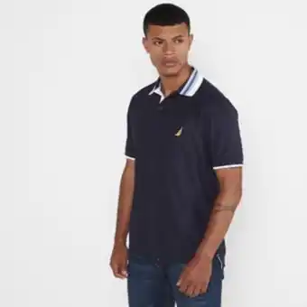 Zando Nautica navtech tipped collar golfer bright navy offer