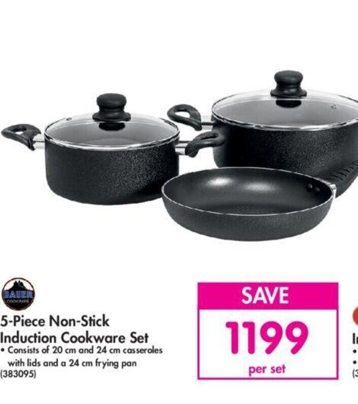 5Piece NonStick Induction Cookware Set offer at Makro