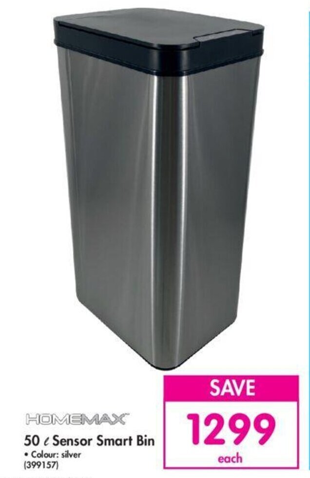 Homemax 50l Sensor Smart Bin offer at Makro