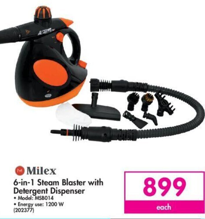Milex 6in1 Steam Blaster with Detergent Dispenser offer at Makro