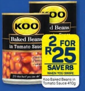 Pick n Pay Koo Baked Beans in Tomato Sauce 410g offer