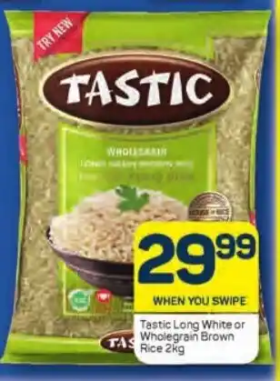 Pick n Pay Tastic Long White or Wholegrain Brown TAS Rice 2kg offer