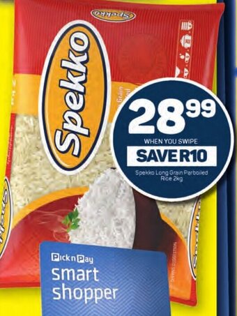 Pick n Pay Spekko Long Grain Parboiled Rice 2kg offer