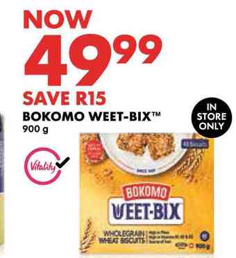 Woolworths Bokomo weet bix-900g offer