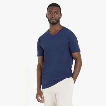 Markham Rj ink blue slim fit basic branded v-neck t-shirt offer