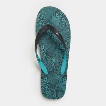 Markham Mkm forest green imrint zebra print flip flop offer