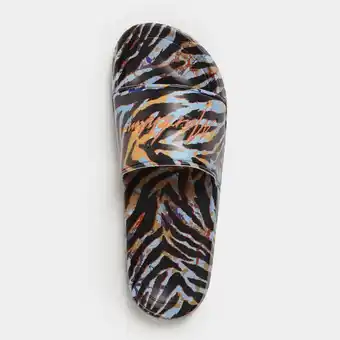 Markham Mkm multicolour neon zebra print slide offer