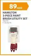 Hamilton 3 piece paint brush utility set 25/50/75 1004110-each