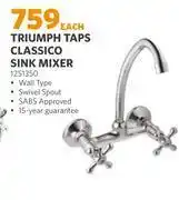 BUCO Triumph taps classico sink mixer 1251350-each offer