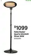 Goldair quatrz patio heater (silver) 2kw