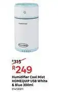 Leroy Merlin Homequip humidifier cool mist usb white & blue 300ml 81458911 offer
