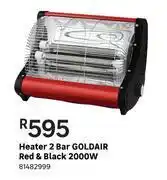 Leroy Merlin Goldair heater 2 bar red & black 2000w 81482999 offer
