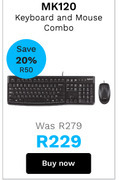 First Shop Logitech mk120 keyboard & mouse combo offer