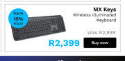 First Shop Logitech mx keys wireless illuminated keyboard offer
