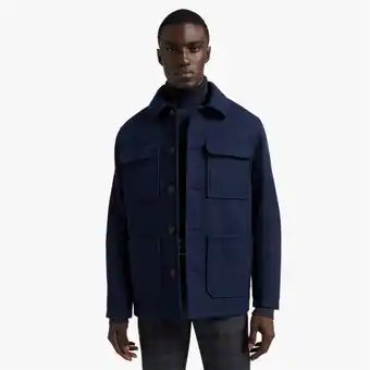 Markham Mkm navy smart multi pocket melton coat offer