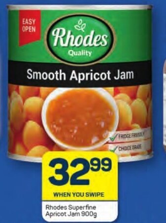 Rhodes Superfine Apricot Jam 900g