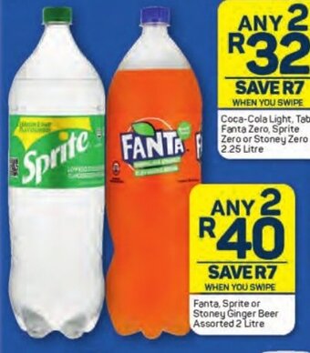 Fanta, Sprite or Stoney Ginger Beer Assorted 2 Litre
