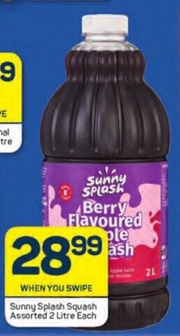 Pick n Pay Sunny Splash Squash Assorted 2 Litre Each offer