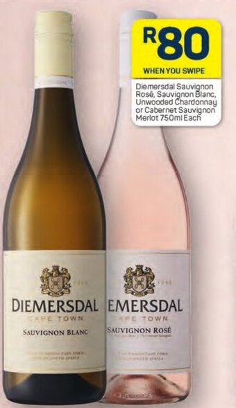 Pick n Pay Diemersdal Sauvignon Rosé, Sauvignon Blanc, Unwooded Chardonnay or Cabernet Sauvignon Merlot 750ml Each offer