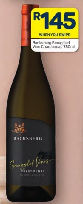 Pick n Pay Backsberg Smuggled Vine Chardonnay 750ml offer