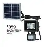 Solar floodlight with pir motion sensor