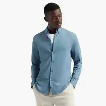 Markham Mkm blue smart l/s birdseye knit shirt offer