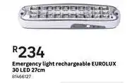 Leroy Merlin Eurolux 30 led 27cm rechargeable emergency light offer