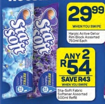 Pick n Pay Sta-Soft Fabric Softener Assorted 500ml Refill offer