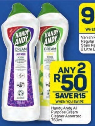 Pick n Pay Handy Andy All Purpose Cleaner Assorted 750ml offer