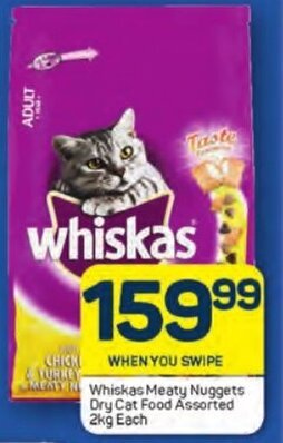 Pick n Pay Whiskas Meaty Nuggets Dry Cat Food Assorted 2kg Each offer