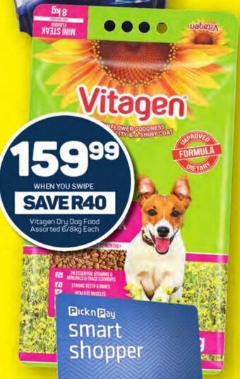 Pick n Pay Vitagen Dry Dog Food Assorted 6/8kg Each offer