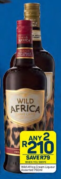 Pick n Pay Wild Africa Cream Liqueur Assorted 750ml offer