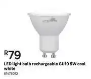 Leroy Merlin 5w gu10 rechargeable cool white led light bulb offer