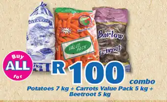Cambridge Food Potatoes 7kg + Carrots Value Pack 5kg + Beetroots 5kg offer