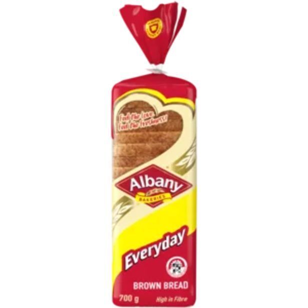Albany everyday brown bread loaf 700g offer at Shoprite