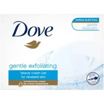 Shoprite Dove gentle exfoliating beauty cream bar soap 100g offer