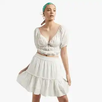 The FIX Women's white tier anglaise mini skirt offer