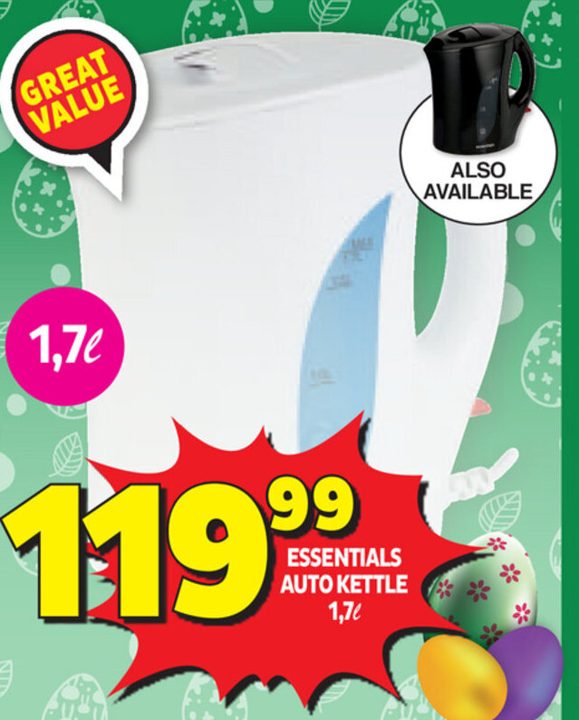 Essentials AutoKettle 1,7lt offer at Usave