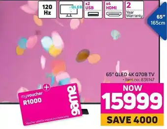 Game 65" QLED 4K Q70B TV offer