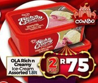 Take 'n Pay Ola Rich n Creamy Ice-Cream Assorted 1.8lt offer